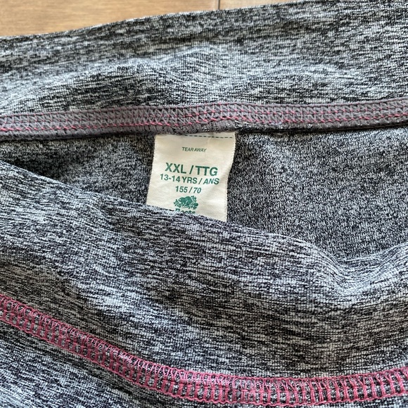 Roots Junior tights size XXL 13-14 yrs old grey with pink stitching - Picture 3 of 5